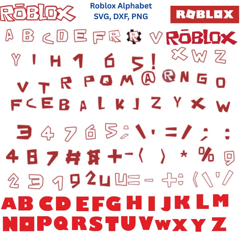 Roblox Svg, Roblox Alphabet PNG, Alphabet Letters and Numbers, Roblox ...