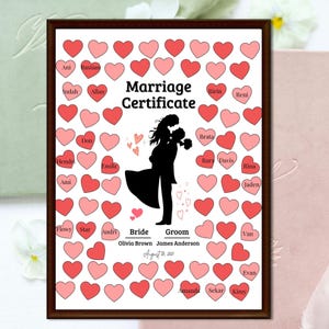 Personalized Wedding Guest Book Alternative: Heart Sign, Printable Keepsake (Digital File)