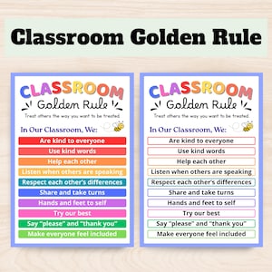 Classroom Golden Rule Poster Bundle: Positive Behavior, SEL Decor (Digital Download