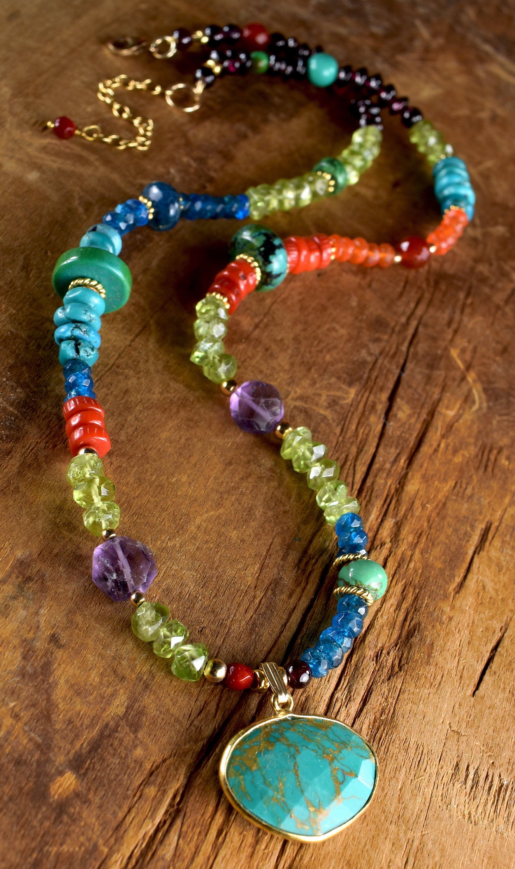 Turquoise Pendant Necklace Southwestern 