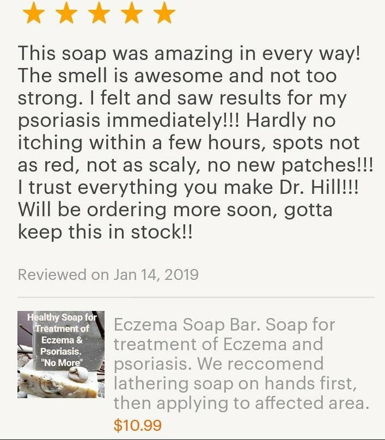 8oz. Eczema Soap Bars. for treatment of Eczema and psoriasis. We reccomend lathering soap on hands first, then applying to affected area. image 4