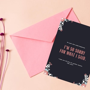 I&#39;m Sorry Card | Apology Card PDF | Printable Sorry Note | High-Quality Digital Download
