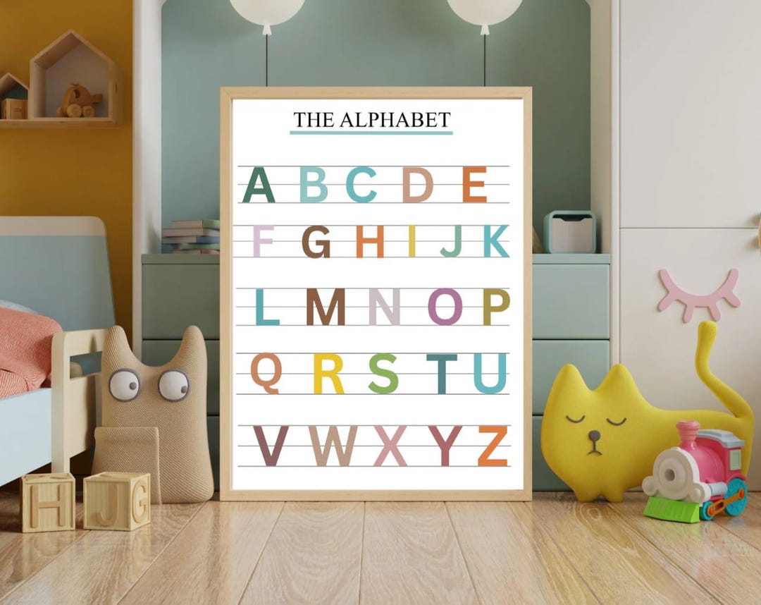 ABC Alphabet Printable Wall Art | Educational Kids Room Decor | Nursery ...