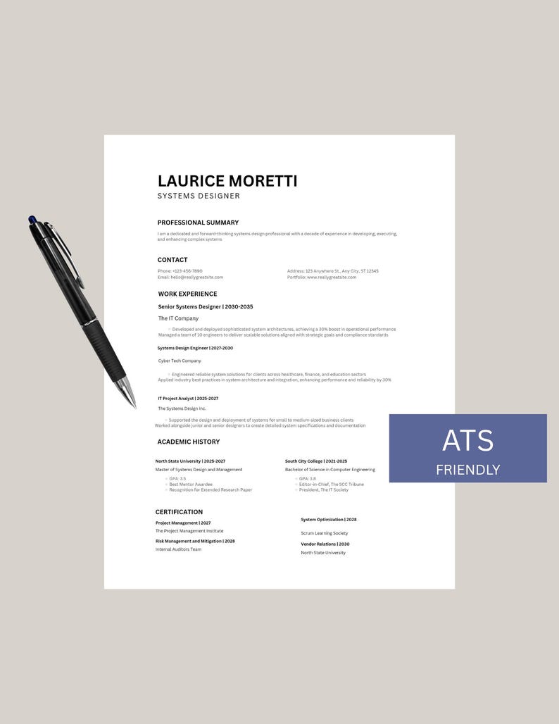 Editable Modern ATS Friendly Resume & Cover Letter Template | Canva CV ...