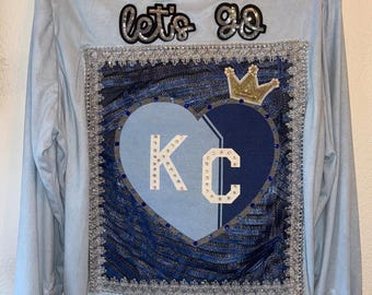 Stylish Kansas City Royals Shirt or lightweight jacket. Unique and one-of-a-kind by Liveloud KC