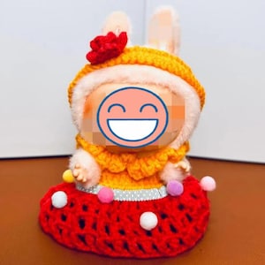 labubu dressed up Costume Cartoon Dress DIY Outfit For 17cm Labubu Dolls Accessories Doll Clothes Heartbeat Long Eared Furry Rabbit Collector Quality Labubu and Fashion, a Match