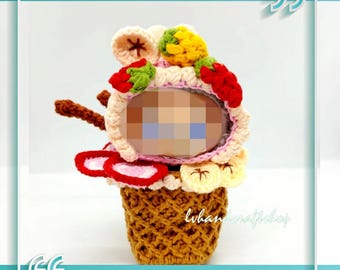 Bolso bandolera de helado de muñeca de 17 cm - Patrón de crochet llamativo en PDF