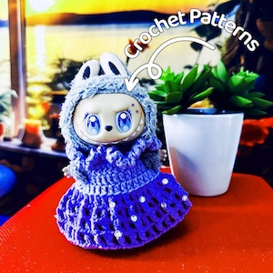 Labubu Clothes Crochet Pattern - PDF Party Dress Tutorial - Handmade Labubu Outfit DIY