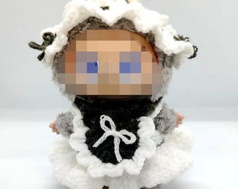 17cm Doll into a Cute Maid - Easy PDF Crochet Tutorial for Beginners, Fun DIY Pattern