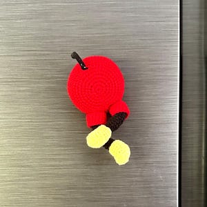 Finished plush magnetic hook featuring Mickey Mouse butt showcasing adorable details