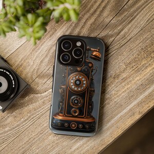 iPhone Tough Case, Japans zwart telefoonontwerp, coole telefoonhoes, stijlvolle smartphonehoes, Japan Lover-cadeau, unieke beschermhoes