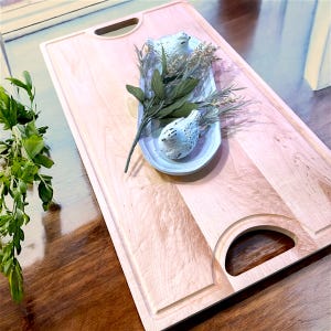 Large Charcuterie Board Rustic Wood Cheese Board with Handle, Personalized Wedding & Mother’s Day Gift, Farmhouse Kitchen Decor
