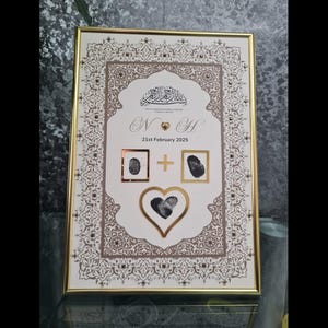 Deluxe Nikah Daumen, Premium Finish, A4 Nikah Nama Daumen, Muslimische Heiratsurkunde, Islamischer Hochzeitsvertrag