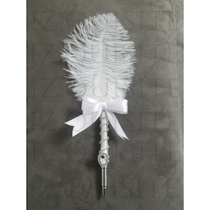 Bolígrafo de bodas de plata lujoso, bolígrafo Nikah, bolígrafo decorativo, bolígrafo barroco, certificado de matrimonio musulmán, contrato de boda islámico, bolígrafo de avestruz