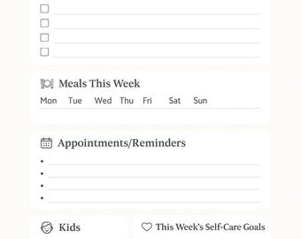 Overwhelmed Mom Weekly Planner | Printable PDF | ADHD-Friendly Organizer | Mom Life Schedule
