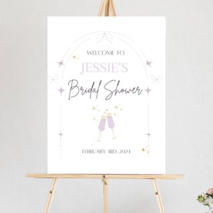 Purple Bridal shower, Bridal Shower decorations, Purple Shower Welcome Sign, Bridal Shower sign, Bridal shower invitation, Purple decoration