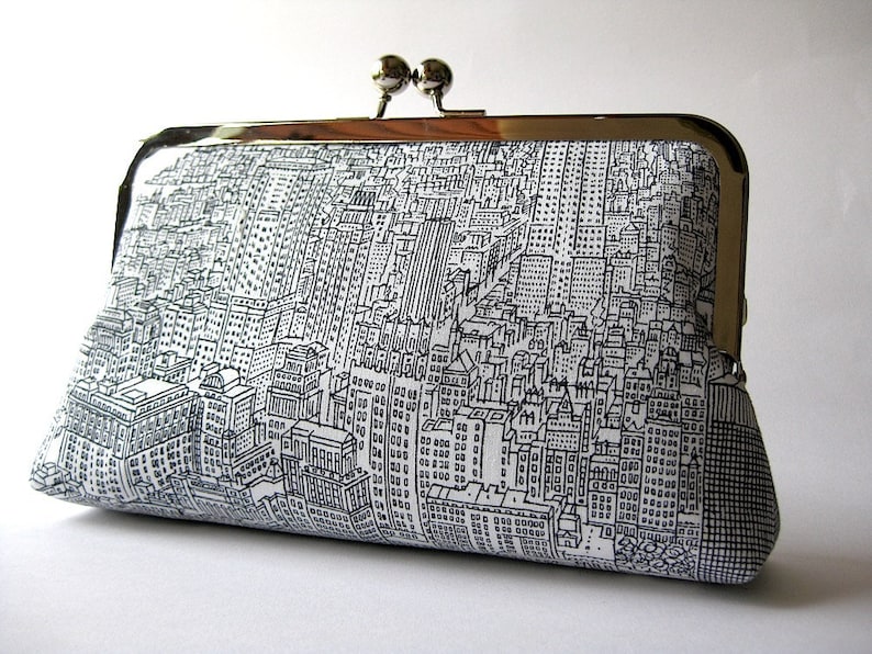 New York City Day Light Clutch Purse Bag Noir Evening Purse Etsy
