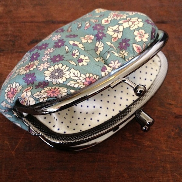 Double compartment coin purse, Handmade in Ireland, Bag Noir