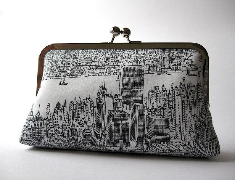 New York City Day Light Clutch Purse Bag Noir Evening Purse Etsy