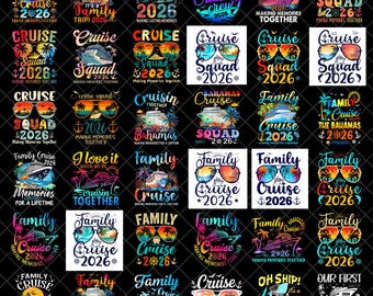 Cruise 2026 PNG Bundle | Family Cruise Trip PNG | Birthday Cruise Shirts | Cruise Squad PNG | Vacation Shirt Design