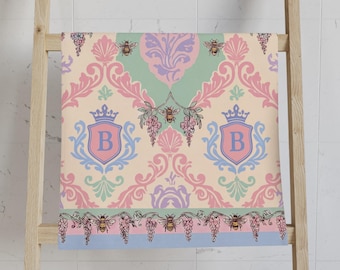 Dearest Gentle Reader Hand Towel, Period Drama Inspired Towel, Bookish Gift Towl,Wisteria Hand Towel, Bee Hand Towel, Pastel Bathroom Decor