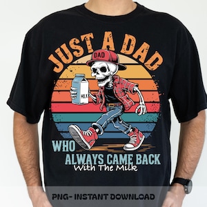 Just A Dad Png, Who Always Came Back With The Milk Png, Responsible Dad PNG, Funny Father’s Day Design, Dad Life Humor Clipart, Fatherhood