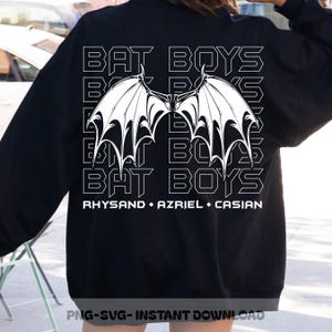 The Bat Boys Graphic PNG SVG, Rhysand Cassian Azriel Night Court Design, ACOTAR Illyrians Png,  A Court of Thorns and Roses Bookish Art
