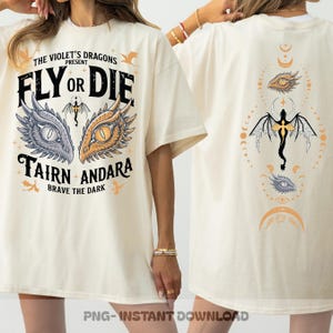 Fourth Wing PNG, Dragon Rider Sublimation, Fly or Die Quote PNG, Fantasy Bookish PNG Design, Onyx Storm Digital Download, Bookish Shirt
