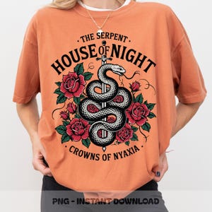 Crowns of Nyaxia PNG, The Serpent and the Wings of Night Book Shirt Design, Raihn and Oraya Fanart, Dark Fantasy Reader Sublimation PNG