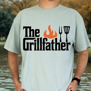 The Grillfather SVG PNG, Grill Master Meat Lover Art, Funny BBQ Dad Design, Backyard Barbecue Sng, Tailgate Party Gift for Father&#39;s Day