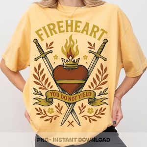 Fireheart PNG, Aelin Galathynius Romantasy File,  Throne of Glass Inspired Digital Art, Bookish Sarah J Maas PNG, Romantasy Reader Printable