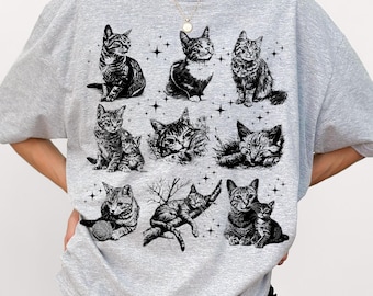90s Vintage Cat PNG, Y2K Retro Kitten Sublimation Design, Aesthetic Cat Lover Digital Art, Cute Feline Collage PNG, Nature Cat Png