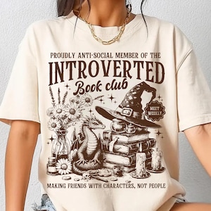 Introverted Book Club SVG PNG, Funny Romance Reader Book Lover, Antisocial Bibliophile Humor, Vintage Bookworm Graphic, Reading Girl Art