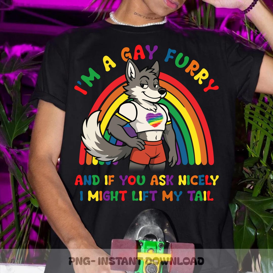 I'm a Gay Furry PNG, Funny Rainbow Fox Sublimation Design, LGBTQ Pride