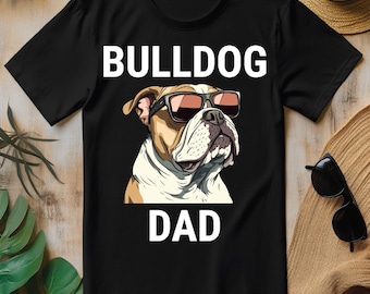 Bulldog Dad Funny English Bulldog Dog PNG, Father's Day T-shirt Design