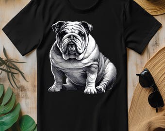 Dog English Bulldog Art PNG, Cute Animal T-shirt Design