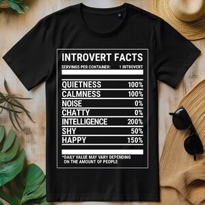 Introvert Facts Funny Witty Shy People PNG, Introverted T-shirt Design