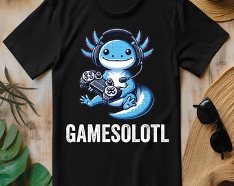 Gamesolotl Axolotl Video Games Kawaii Anime Gamer PNG, Funny Gaming T-shirt Design