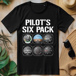 Sixpack piloot grappige piloot luchtvaart vliegen, png PNGEgg, T-shirtontwerp vlieger