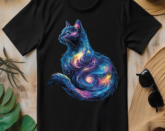 Space Galaxy Cat PNG, Solar System Planets T-shirt Design