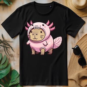 Kawaii Capybara Axolotl Costume PNG, Cute Capybara T-shirt Design