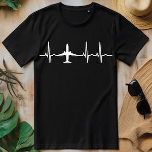 Airplane Heartbeat Pilot Flying, png, cool T-shirtontwerp voor vliegerluchtvaart