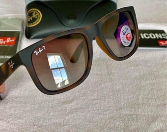 New Ray Ban Justin RB4165 tortoise Matte / Gradient Brown Sunglasses 