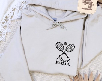 Customized Tennis Hoodie, Embroidered Tennis Hoodie, Tennis Lovers Hoodie, Tennis Player Sweatshirt, I054