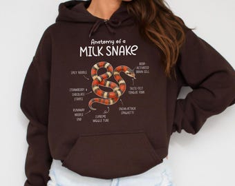 Anatomie Der Milchschlange Hoodie, Perfektes Natur Geschenk, Reptil Hoodie, Haustier-Liebhaber Schlange Sweatshirt, H442