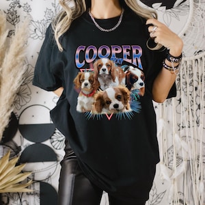 Custom Comfort Colors Vintage Bootleg Pet Shirt Pet Photo, Name Custom Dog Portrait Personalized Shirt Custom Shirts Cat Shirt 90&#39;s Tee B318
