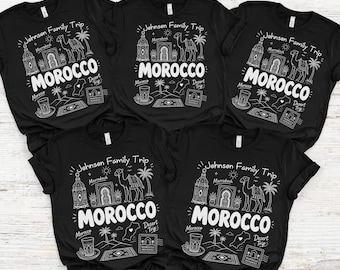 Morocco Custom Family Holiday Summer T-Shirt, North Africa Landmark Dessert Shirts