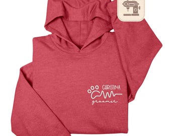 Felpa con cappuccio per toelettatura veterinaria, felpa ricamata per toelettatura animali, maglietta personalizzata per toelettatura animali, maglione per amanti degli animali, regalo per proprietari di saloni per animali, I069
