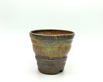 Sunset Drip Salt Fired Vessel by Lynn Isaacson