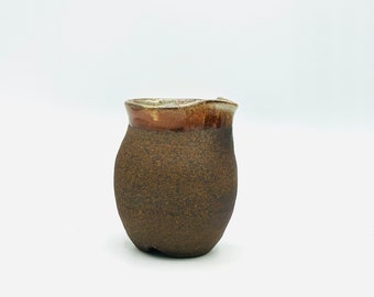 Brown Iridescent Reduction Fired Sake Bottle / Mini Pitcher by Lynn Isaacson